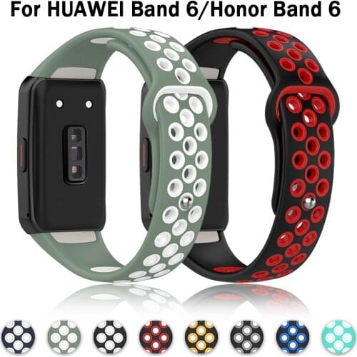 Smart Wristband Bracelet Replacement Strap For Huawei Band 6 Soft Silicone Sport Breathable Watch Strap For Honor Band 6 Strap