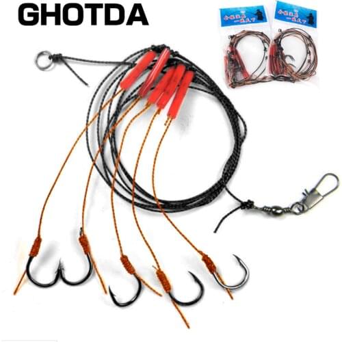 GHOTDA High Carbon Steel Fishhooks with 5 Small Hook Rigs Swivel Fishing Tackle Lures Pesca Baits String Hook