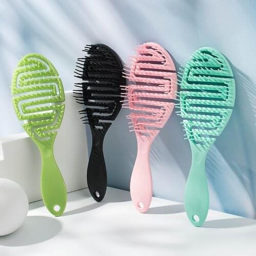 Wet Brush Pro Flex Dry ,Curved Comb, Massage Comb Fluffy Shape, Ribs Curling Comb,Can Be Used On Wet Hair For Easy Detangling
