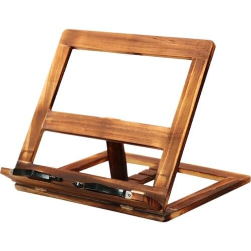 Foldable Recipe Book Stand,Wooden Frame Reading Bookshelf,Tablet Pc Support Stand