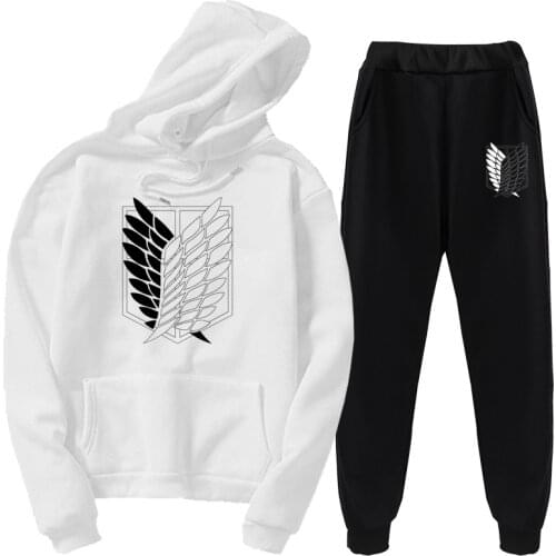 Attacking Giant Hot Sale Sports Suit 2 Pieces Hoodie Hooded Pullover Print Unisex Long Sleeve Clothes Street Jacket Loose Spot