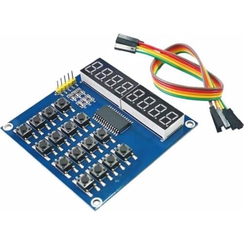 TM1638 Digital LED Display 8-Bit Digital Tube Board 3-Wire 16 Keys 8 Bits Keyboard Scan And KEY LED Module For Arduino molwei