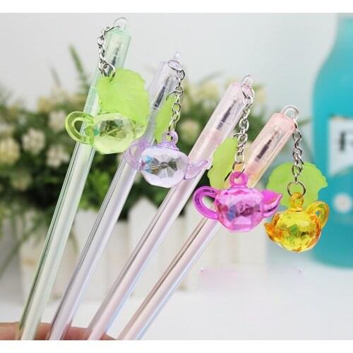 Creative Pendant Gel Pen Student Signature Pen kettle shape Pen Cute Girl Heart Pen Kawaii School Supplies Office Accessories