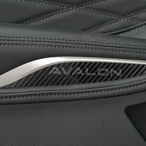 Stainless Steel Carbon Fiber for Toyota Avalon 2019 2020 Car Interior Door Armrest Decoration Stickers Inner Styling Accessories