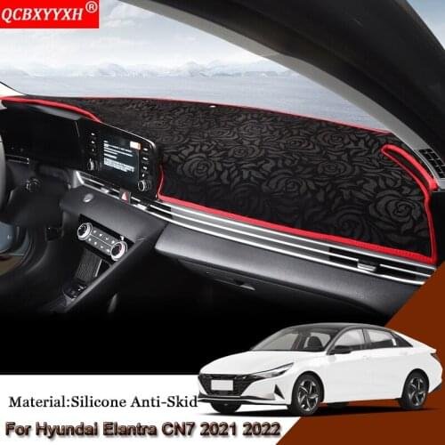Car Dashboard Protective Mat Shade Cushion Pad Rose Carpet Mat Cover Auto Internal Accessories For Hyundai Elantra CN7 2021 2022