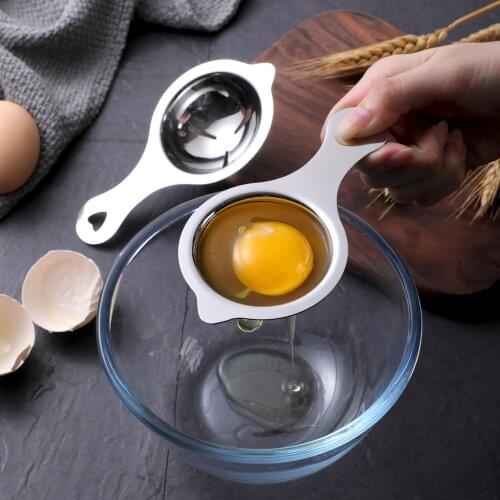 1Pcs Stainless Steel Egg Separator Filter Long Handle Egg Divider Baking Cooking Egg Tools Kitchen Gadgets