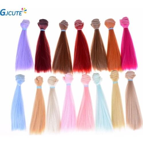 1pcs Hair Refires Bjd Hair 15cm*100CM Colorful Long Straight Wig Hair For 1/3 1/4 BJD Diy