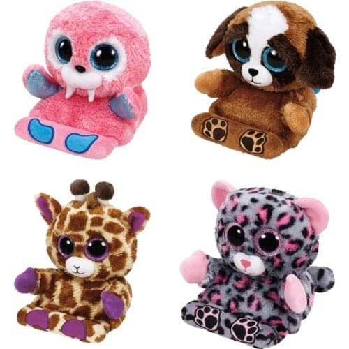 15 CM Ty Big Eyes Seal Puppy Giraffe Monkey Telephone Desktop Glasses Stand Lazy Mobile Phone Holder Cute Cartoon Plush Stand