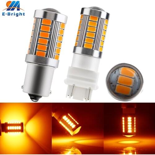 2pcs 12V DC 5730 33 SMD 1156 P21W 1157 P21/5W 3156 3157 7440 7443 900 LM Deep Amber 900LM Led Bulbs Turn Signal/Tail/Brake Light