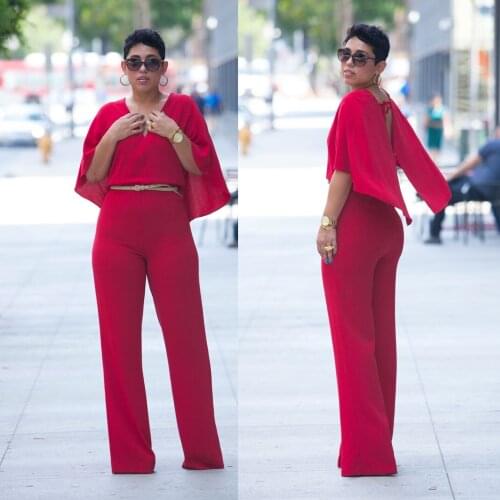 2016 AliExpress Hot Sell European Station Middle-waisted Sexy Tight Fitting Suit Jumpsuits(with Belt)