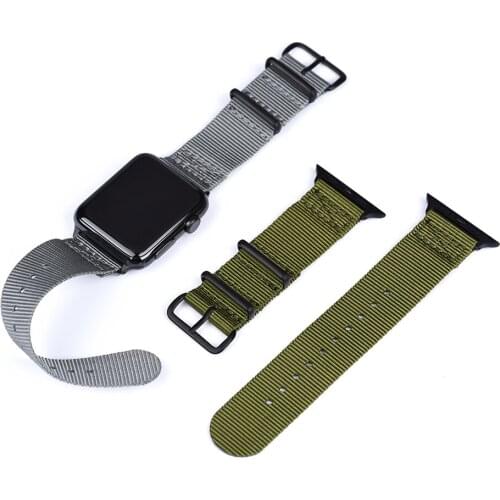 38MM 40MM 42MM 44MM Nato Nylon Straps Suitable For Apple iWatch Series 6 SE 5 4 3 2 1 Watch Bands With Quick Release Spring Bars