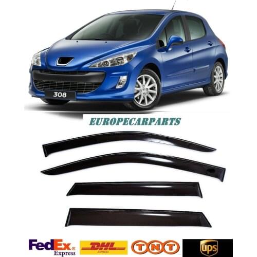 For Peugeot 308 Hb 2008-2015 Side Window Visors Rain Guard Vent Deflectors 4 pieces