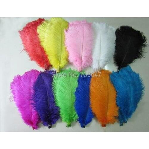 50Pcs/lot High Quality Ostrich Feathers,8-10 "/20-25cm Diy Wedding Decoration / All Kinds Of Handicrafts Accessories 11colours