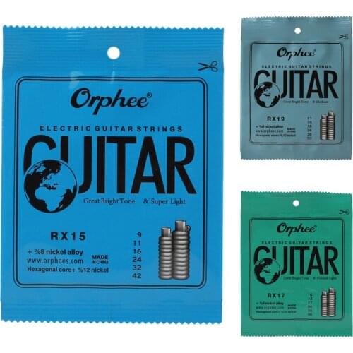 Orphee 6pcs/set Electric Guitar String Set Nickel Alloy String Super Light Tension &Great bright tone