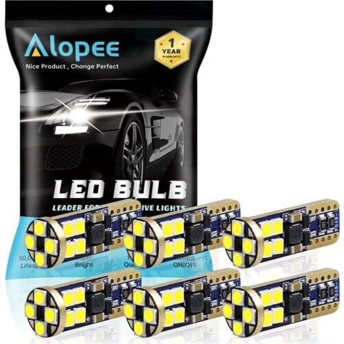 6-Pack T10 194 168 921 501 3030 12 SMD White LED Bulb Canbus Error Free 12V-18V Car 168 2825 Backup Reverse Side Marker Light