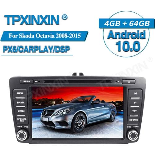 For Skoda Octavia 2008-2015 Android Radio Car Multimedia Player GPS Navigation Audio Stereo Screen DVD Head Unit Tape Recorder