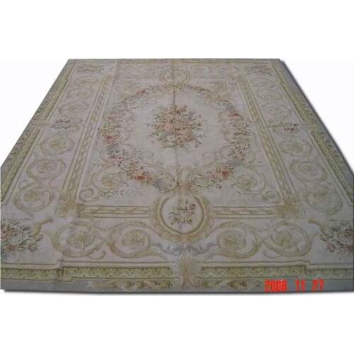 Free shipping 9'x12' Stunning French style aubusson carpets hand knotted rugs Woolen French Aubusson Rugs