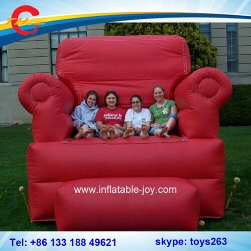 Custom make 2.5x3m big inflatable bouncy chair for adult and children, giant birthday throne chair for sale