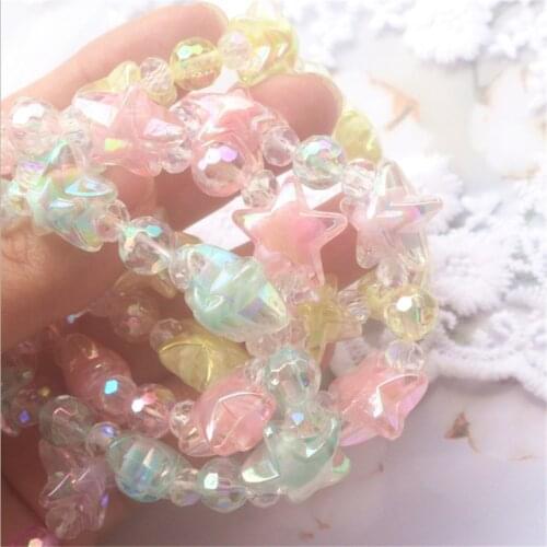 Handmade Lolita Girl Candy Color Start Bracelet Lolita Beads Bracelet Lolita Girl Jewelry D393