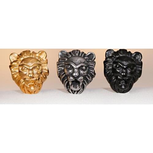 Animal Lion Head Beads For Bracelets Four Color DIY Stainless Steel Bead Spacer Making Charms For Jewelry Accessories Anklet