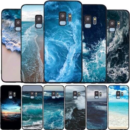 Blue ocean art Cover black TPU Phone Case For Samsung Galaxy Note 9 S6 S7 EDGE S8 S9 S10 Plus