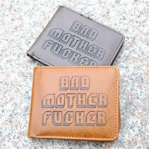 MOVIE BMF BAD MOTHER Embossing Coin PU Leather Wallet Purse Bag Holder Layer Cool Hot 11.5cm