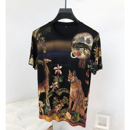 Europe Style Fashion Mens casual cotton T-shirts High quality letter print Tee Tops A150