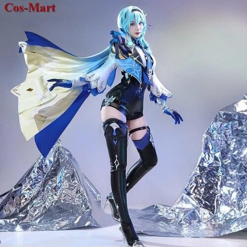 New Game Genshin Impact EuLa Cosplay Costume Beautiful Fashion Handsome Combat Uniform Female Activity Party Role Play Clothing