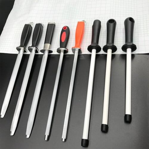 Kitchen gadgets Knife sharpening rod Tungsten steel Black carbon steel Ceramic sharpener Slaughterhouse butcher Sharpening bar