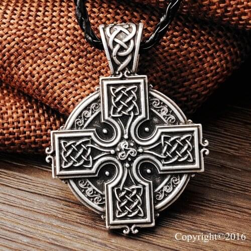 LANGHONG 1pcs Armenian cross Amulet Pendant Necklace Solar Cross Celtics Armenian Druid Necklace Talisman
