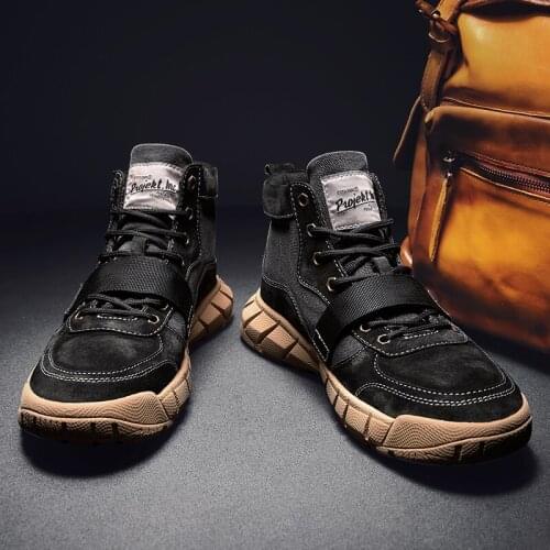 Best selling mens leather boots winter warm leather snow boots high quality ankle shoes and fur plush mens cotton shoes