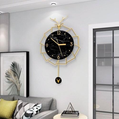 Nordic Luxury Wall Clock 3D Metal Modern Design Pendulum Clock Living Room Acrylic Reloj Pared Decorativo Watch Clock DF50WC