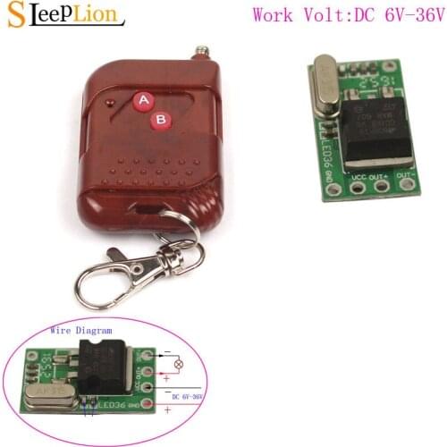 Sleeplion 6V-36V 24V 12V Micro Switch Remote Control Switch Mini Small Receiver LED Power ON OFF 6V-36V Enginner Test Module