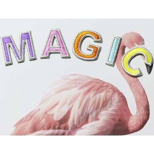 Fashion English Letters alphabet embroidered patches applique iron on letters for clothes shoes bags application for kids name