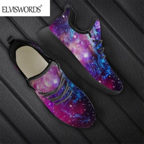 ELVISWORDS Men Sneakers Trending Starry Sky Print Running Shoes Women Breathable Casual Shoes Outdoor Light Weight Sports Shoes