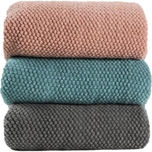 Sofa Blanket Pineapple Grid Knitted Office Nap,Air-conditioned Waffle Blankets Tassel Knitting Northern Europe Draped Blanket