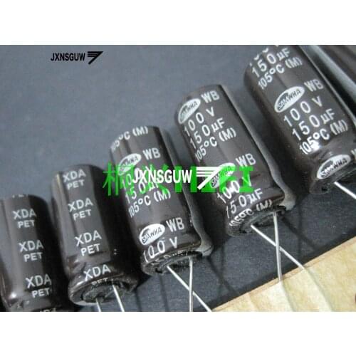 20PCS Original SAMWHA WB 100V150UF 12.5X25MM Dark brown Aluminum electrolytic capacitors 150uF/100v 105 degrees 150UF 100V