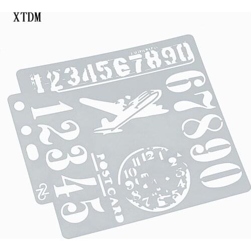 Aircraft plastic mold shield DIY cake scrapbook stencils hollow Embellishments printing lace ruler Valentines Day