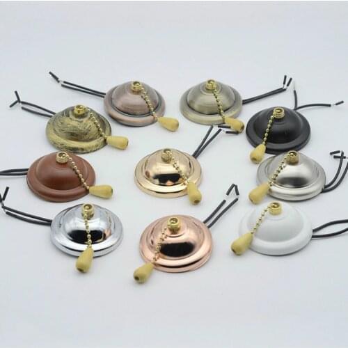 Semicircular wrought iron pull rope switch Wall lamp zipper pull button controller for showroom fan lighting Replacement parts