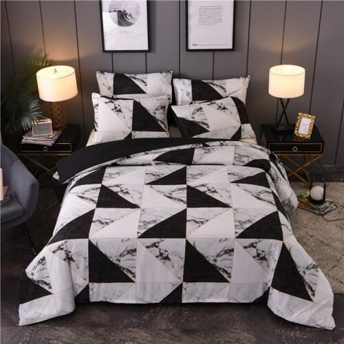 Bed linings Home textile marbled black and white duvet cover polyester single Twin Full Queen King Size Quilt cover customize