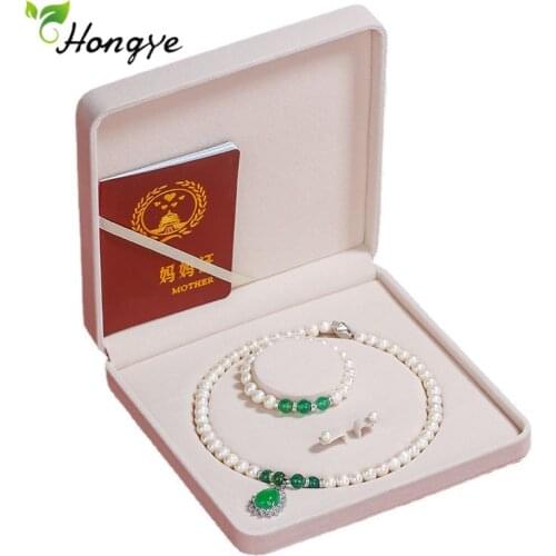 Hongye Freshwater Pearl Sets Earrings Bracelet Round Necklace For Women Jewelry Hot Sale High Quality Mothers Day Gift 2021