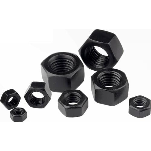 1/2/5/10/20/25/50 Black Grade 8.8 steel DIN934 Hex Hexagon Nut M1.4 M1.6 M2 M2.5 M3 M3.5 M4 M5 M6 M8 M10 M12 M14 M16 M18 M20 M24