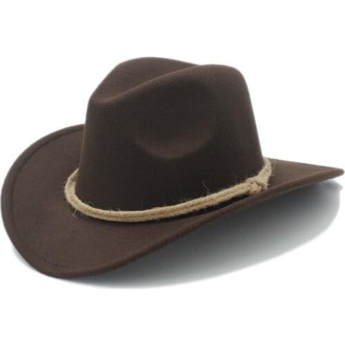 Retro Women Mens Chapeu Western Cowboy Hat For Gentleman Cowgirl Wide Brim Jazz Church Cap Cloche Sombrero Top Cap