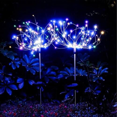 Solar Explosion Light Dandelion Light Outdoor Waterproof Garden Peacock Lawn Light Creative Garden Lights House Lighting Decor