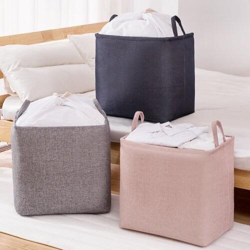 Super Large Laundry Basket Three Layer Thick Folding Storage Sundries With Drawstring Cover Water-Proof Linen Toy Storage Basket