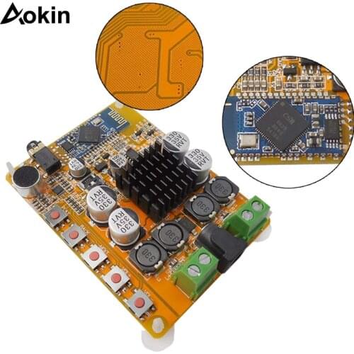 TDA7492 Wireless Bluetooth 4.0 Stereo Amplifier Board Module 2x50W Dual-Channel With Microphone AUX 10-25V DC Beyond TDA7492P