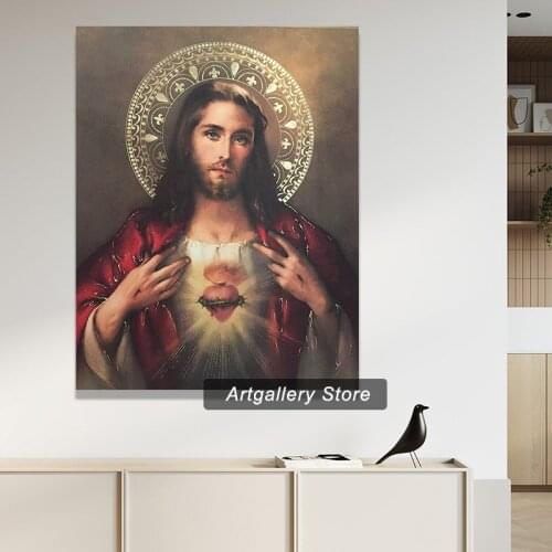 Sacred Heart of Jesus Poster Art Canvas Picture Prints Home Decor Wall Poster Decoration For Living Room
