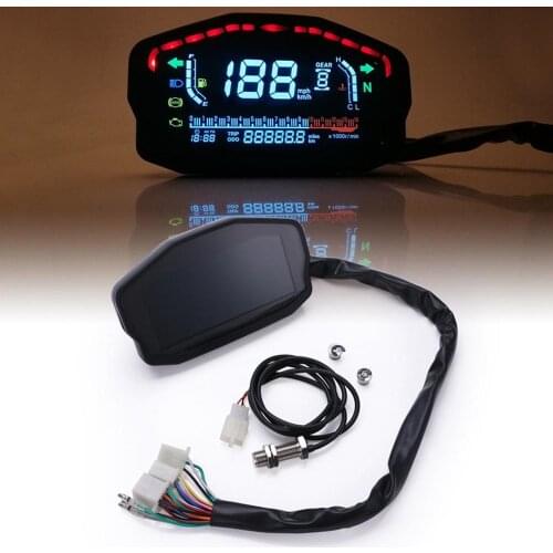 Motorcycle Universal LED LCD Speedometer Digital Backlight Odometer For 1,2,4 Cylinders For BMW Honda Ducati Kawasaki Yamaha