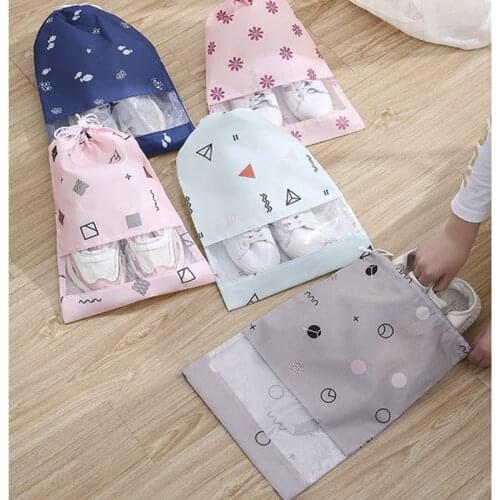 10pcs/lot Waterproof Shoes Storage Bag Portable Travel Shoe Storage Bag Non-Woven Drawstring Organizer Bag For Shoes Household