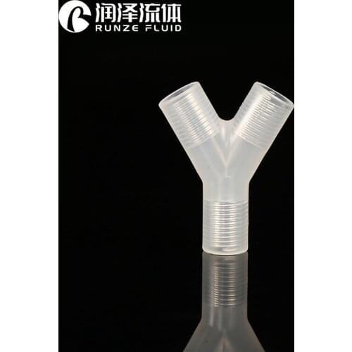 PP PTFE 1/4-28 Low Pressure Y Connectors Compatible with FEP PTFE PFA ETFE Tubing for Low Volume Dispensing Microfluidic System
